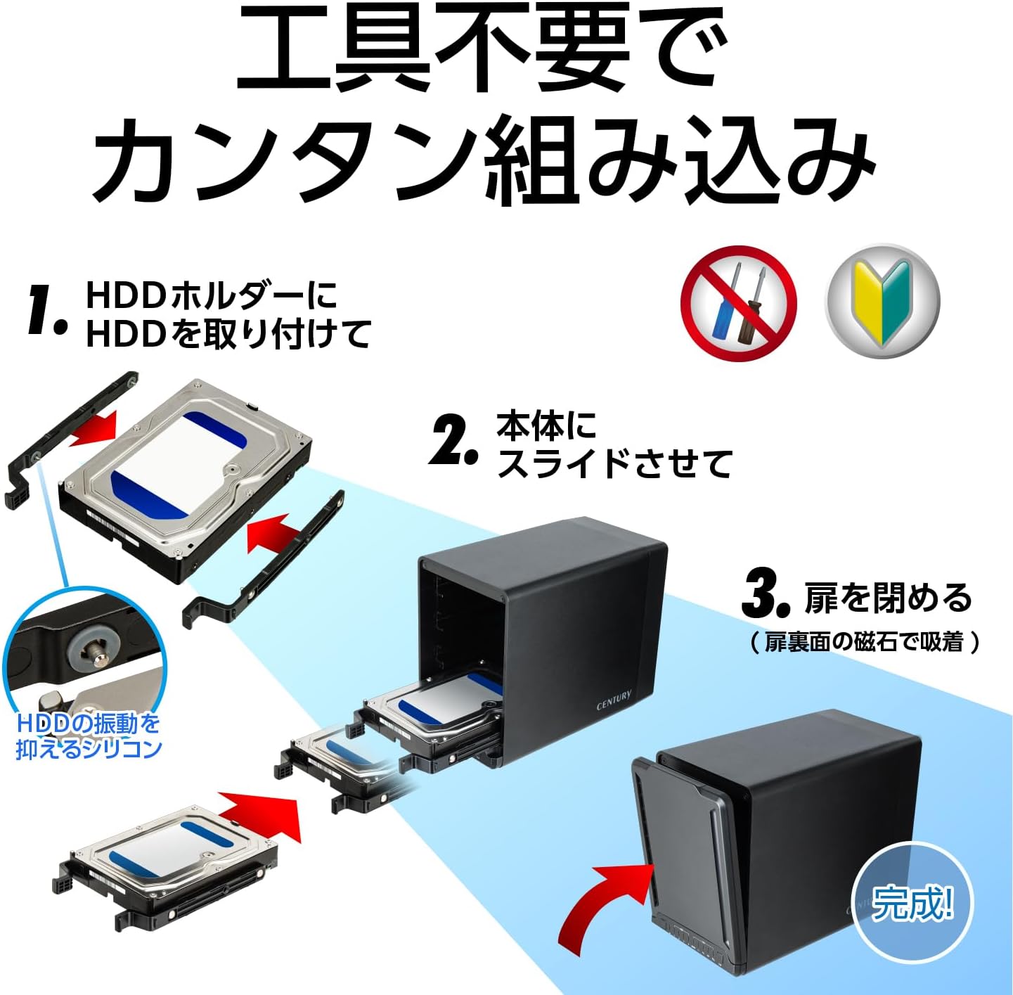 美品】センチュリー（CENTURY）裸族のタウンハウス 4ベイ外付HDDケース